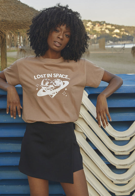 SP brown and almond lost in space t shirt