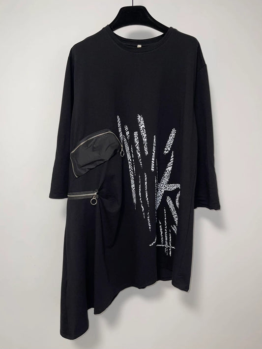 Black Asymmetric Tunic